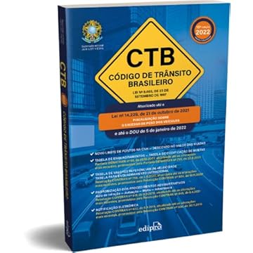 Capa do livro Código de Trânsito Brasileiro 2022: Atualizado até a Lei nº 14.229, de 21 de outubro de 2021 (Fiscalização sobre o excesso de peso dos veículos), e até o DOU de 5 de janeiro de 2022