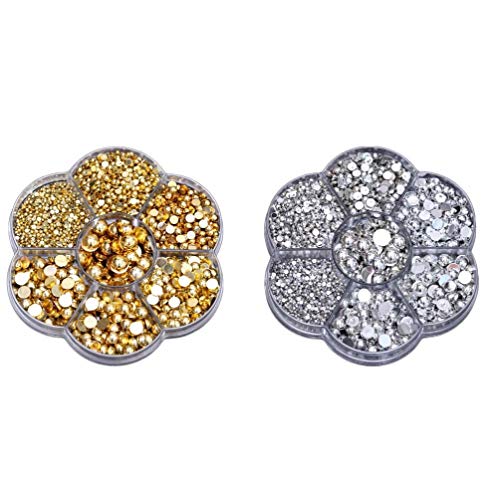 SUPVOX 2465PCS Flat Back Gem Half Pearl Bead Plastic Half Round Gem Scrapbook Craft DIY Nail Art Ornaments (Silver) - Image 2