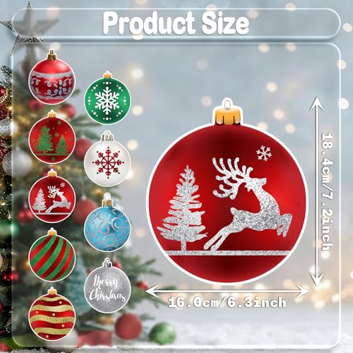 Image of Christmas Ball Hanging Swirls Decorations, 30 Pcs | Christmas Ball Hanging Foil Swirl Xmas Tree Snowflake Elk Ceiling Decor for Xmas Holiday Party Supplies