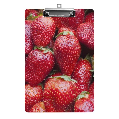 クリップボード A4 縦型 イチゴ柄 いちご 苺 ファイルボード 壁掛け 画板 書きやすい お会計ボード て持ち運びやす 文書整理 文房具 会議パッド 事務用品 メモ 学校 家庭用バインダー