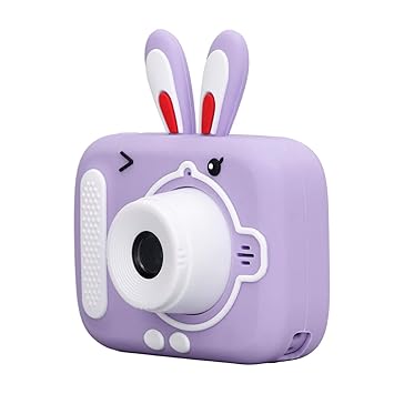 Children Digital Camera, 1080P Student Camera Color Display USB 20MP ABS Silicone for School (Purple)