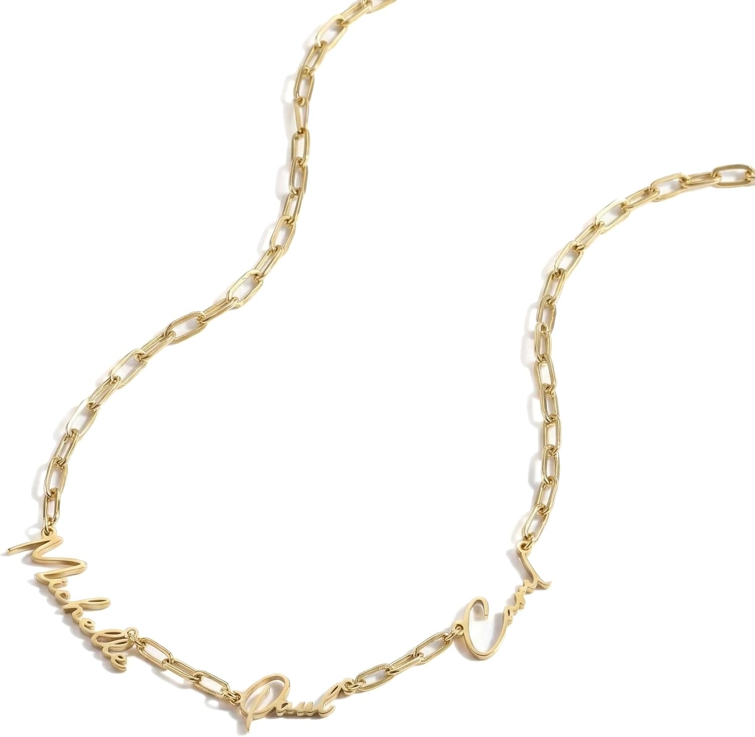 MignonandMignon Custom Cursive Name Necklace Personalized | Gold Nameplate Necklace for Women Laser Cut | Dainty Script Name Pendant Mothers Day Birthday Gift CON-N