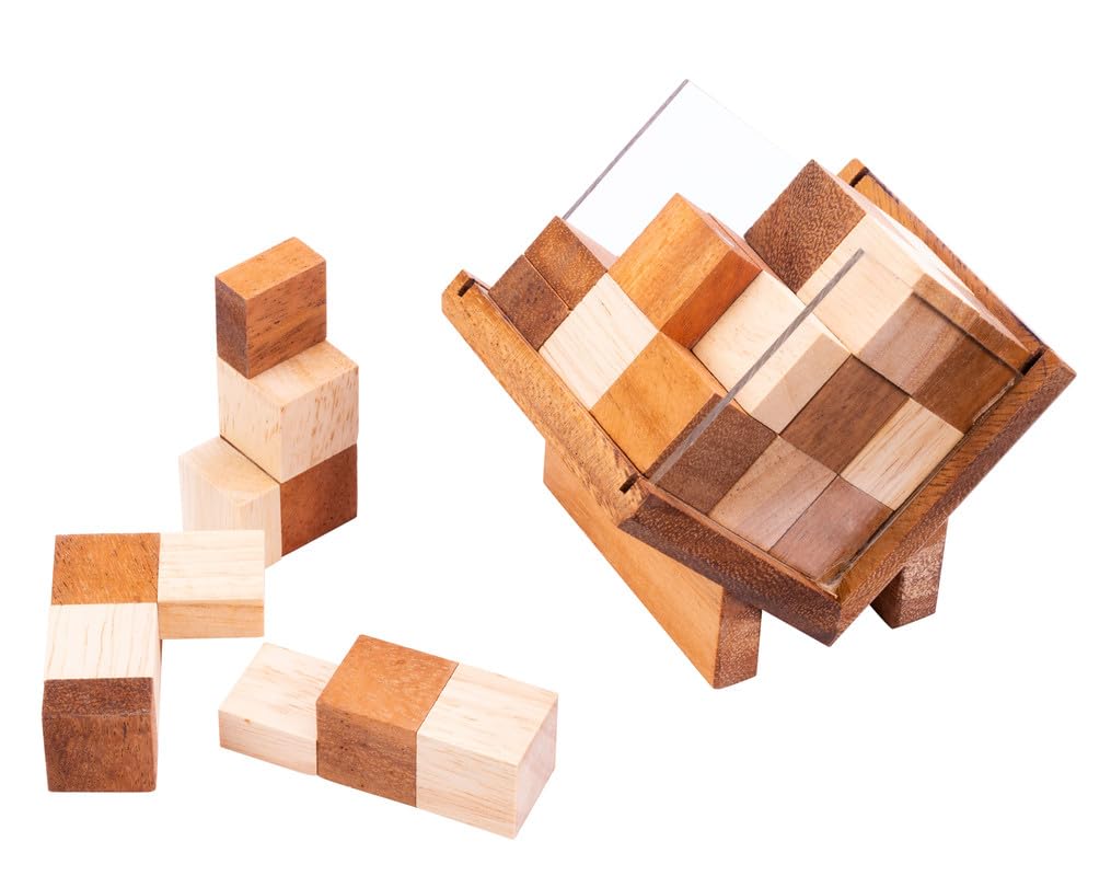 Engelhart - 340390- Cube in box - Difficult wooden puzzle - 9 pieces - solution in game - 1 player, Medium - Image 2