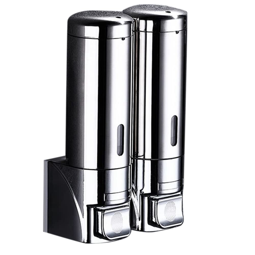 CTRLZS 2X300Ml Soap Dispenser Wall Wall-Mount Hotel Shampoo Lotion Liquid Soap Dispenser Stainless Steel Hand Soap Dispenser