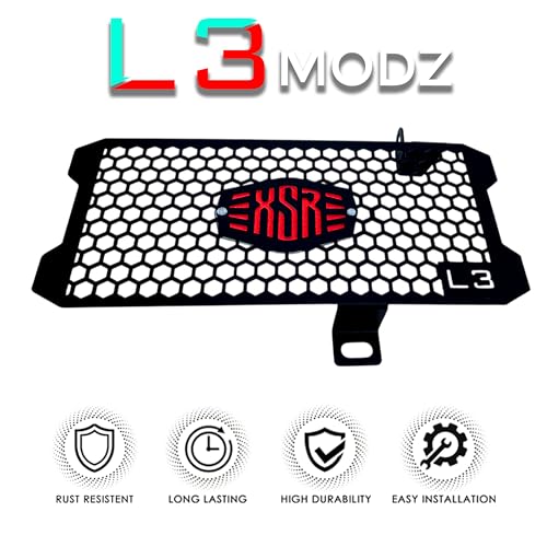 Image of L3 MODZ XSR 155 Radiator Guard - Honeycomb Design Grill Protector | High Airflow (1, red)