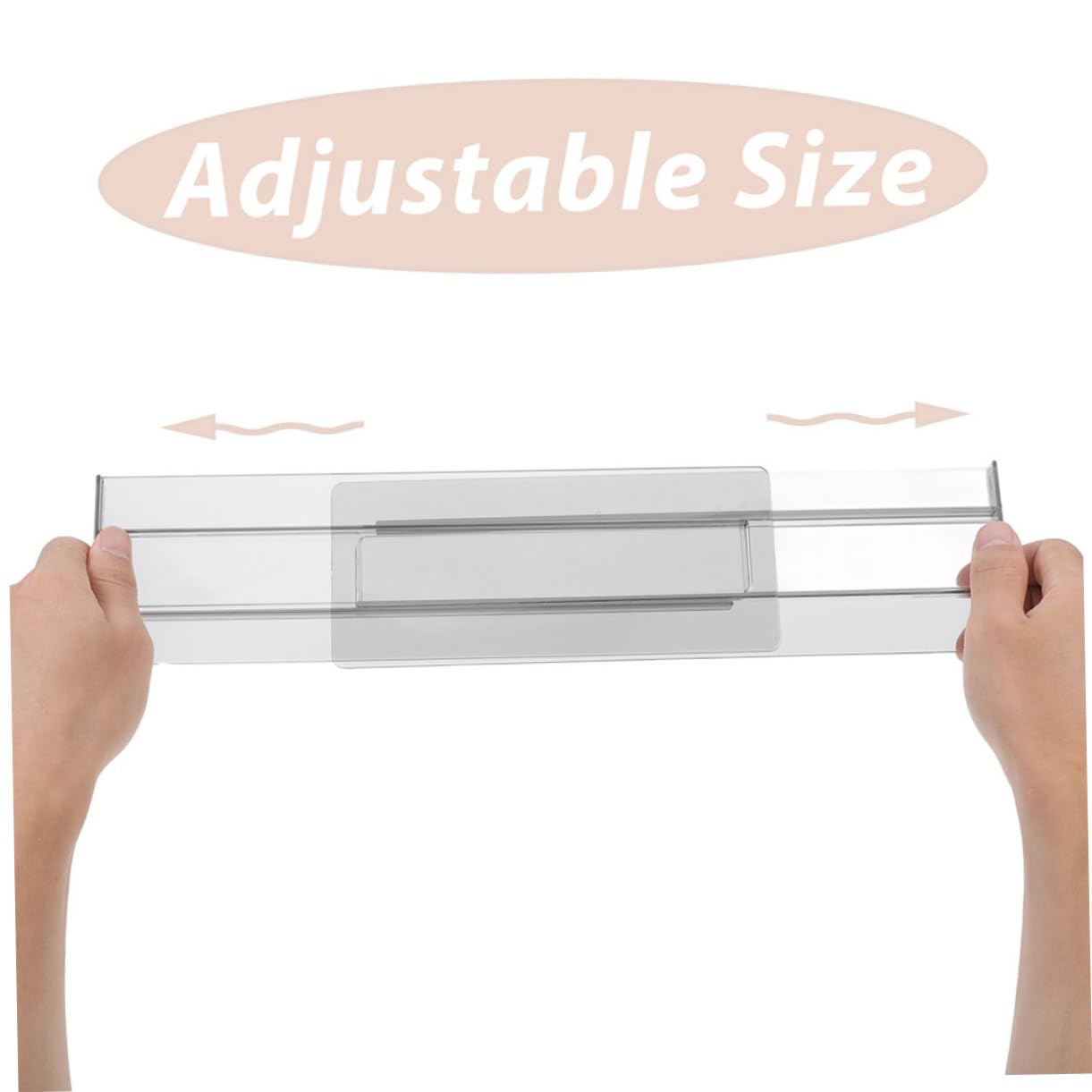 Divisori per Cassetti Regolabili 8 Pezzi Ps Trasparente 27, 5-52 Cm | Biancheria e Abiti, Installazione Rapida, Design Estensibile, Ordinamento Pratico in Armadio e Camera