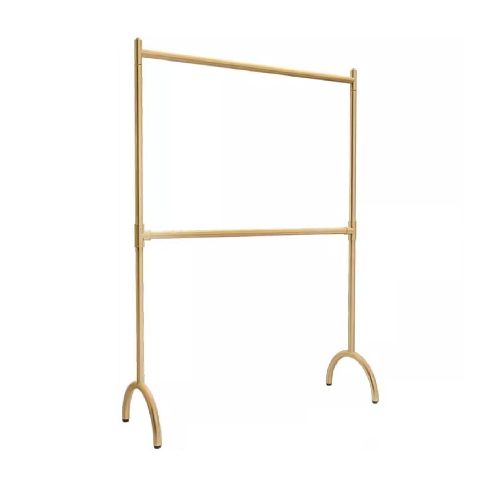 YNBSHGAA Clothes Rail Garment Rack Freestanding Metal Pipe Clothing Racks, Double Layered Crossbar Clothing Display Rack Floor Standing Garment Rack For Hanging Boutiques And Bedr,Gold-150x160cm