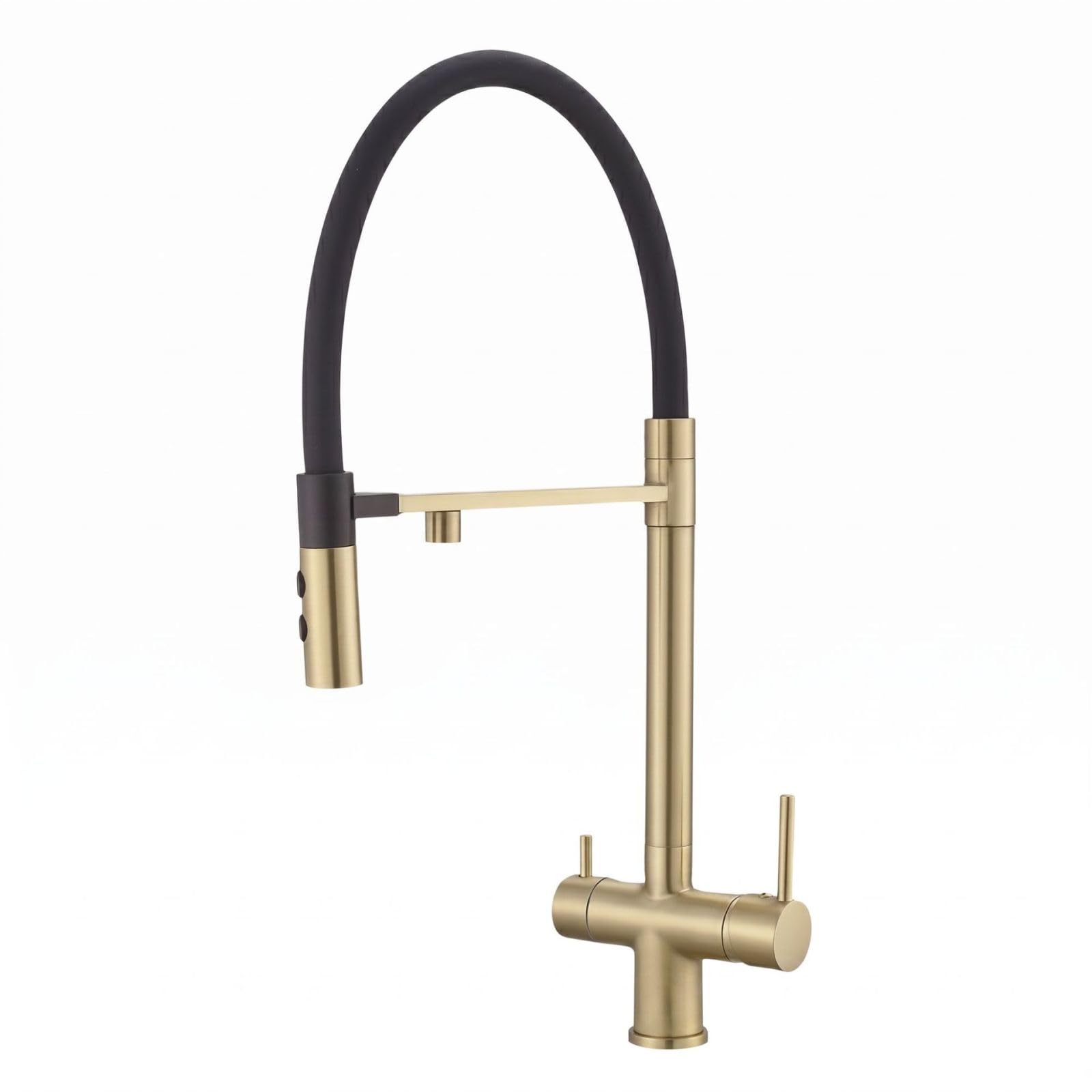 Fanjubei Golden Kitchen 304 Stainless Steel Magnetic Rotating Hot And Cold Water Purification Faucet, Gold