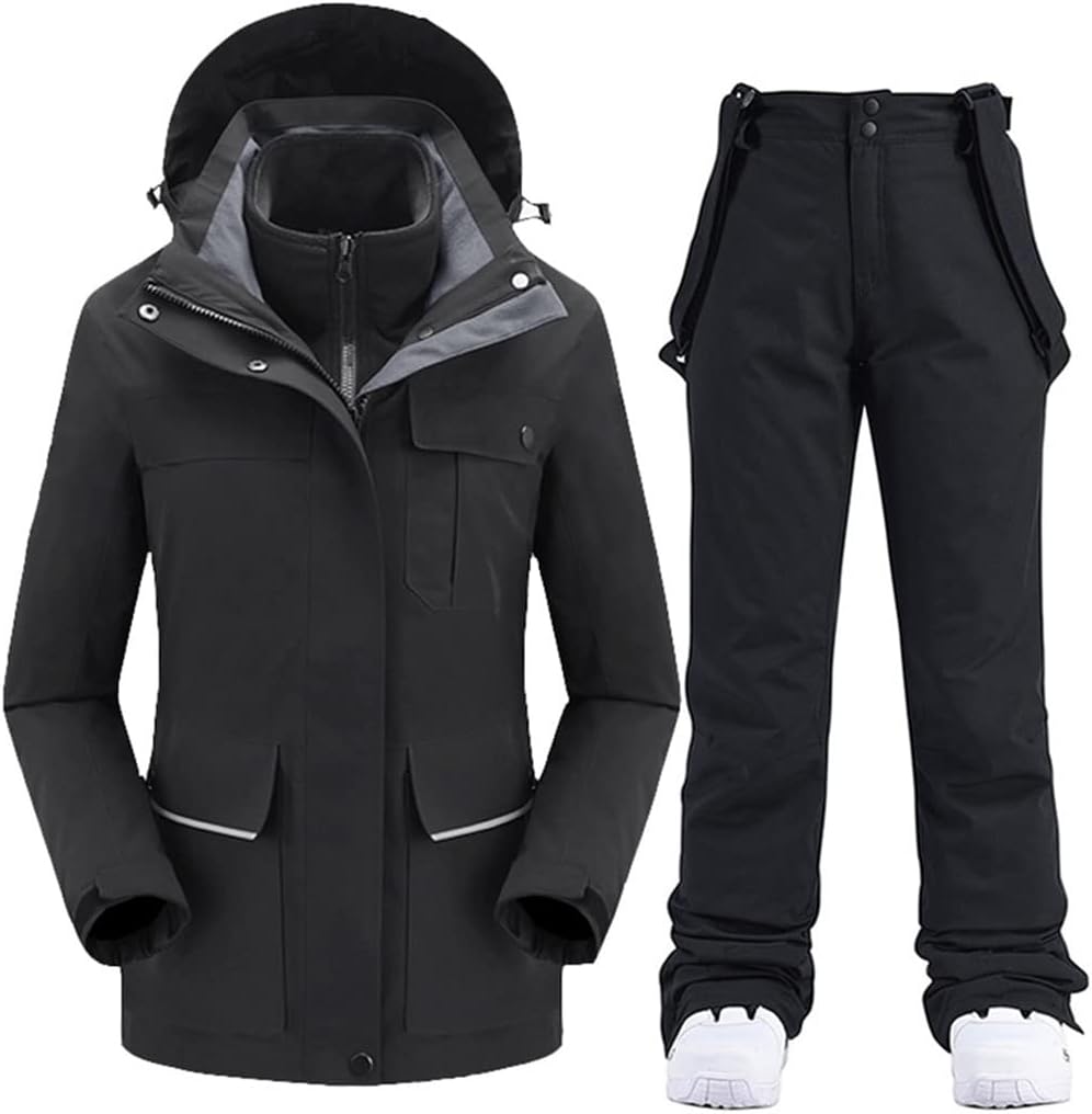 Haitpant Ski Suit Women Winter Skiing Snowboarding Clothes Thick Warm Waterproof Ski Jackets Outdoor Snow Jacket + Pants