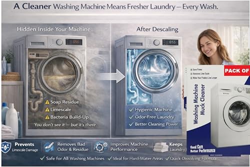 Image of Washing Machine Drum Cleaning Powder Compatible with Samsung Washing Machine Cleaner & Descaling Powder, Descaler for top load and front load, Drum Cleaner Descaling powder | PACK OF 1