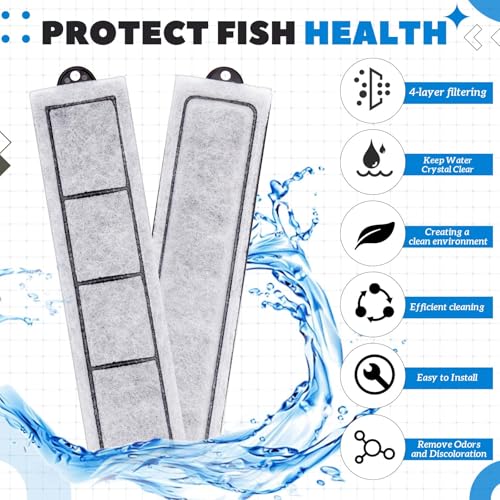 Image of 16 Pcs Aquarium Filter Cartridges Compatible with RF-S Filters | For Desktop Aquariums and Small Fish Tanks, 8.1 x 1.9 Inch, Direct Replacement, Secure Fit, Simple Cartridge Installation