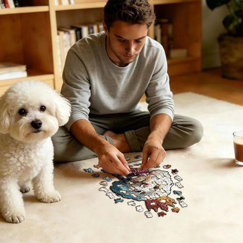 Perro de madera decorativo para amantes de perros en el hogar 2