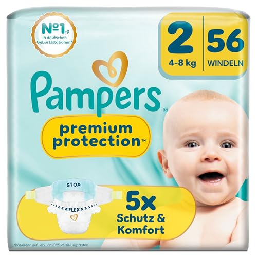 Pampers Premium Protection Größe 2 56 Windeln 4kg-8kg unser Nr. 1 Haut- und Auslaufschutz