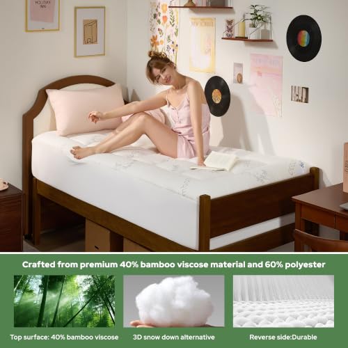 Image of BEDLORE Twin XL Mattress Topper , Pillow Top Mattress Pad