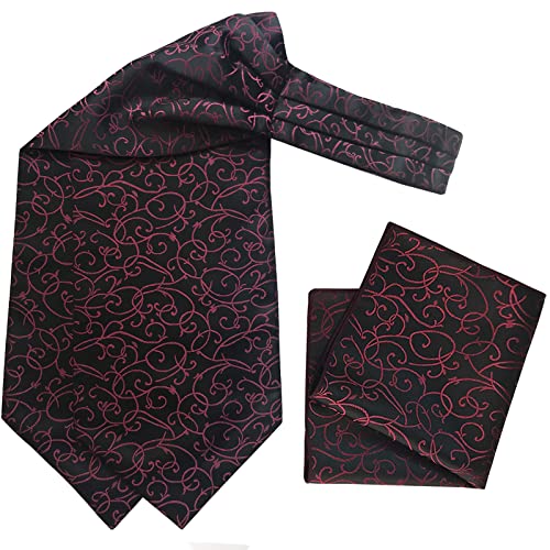 Image of MIPPO Men's Ascot Paisley Floral Jacquard Woven Gift Cravat Tie