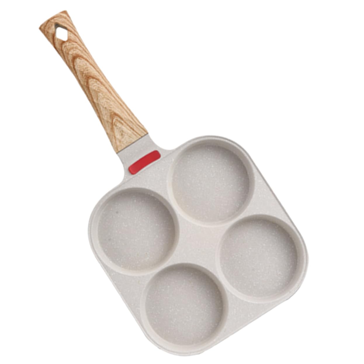 TOPBATHY Padella per Uova Antiaderente a 4 Fori in Pietra Medica | Beige, Riscaldamento Uniforme e Pulizia Facile, per Brunch e Preparazioni Uova