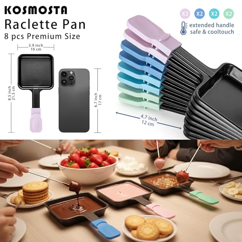 Poêlons à raclette triangulaires de rechange et spatules nylon, set de 8