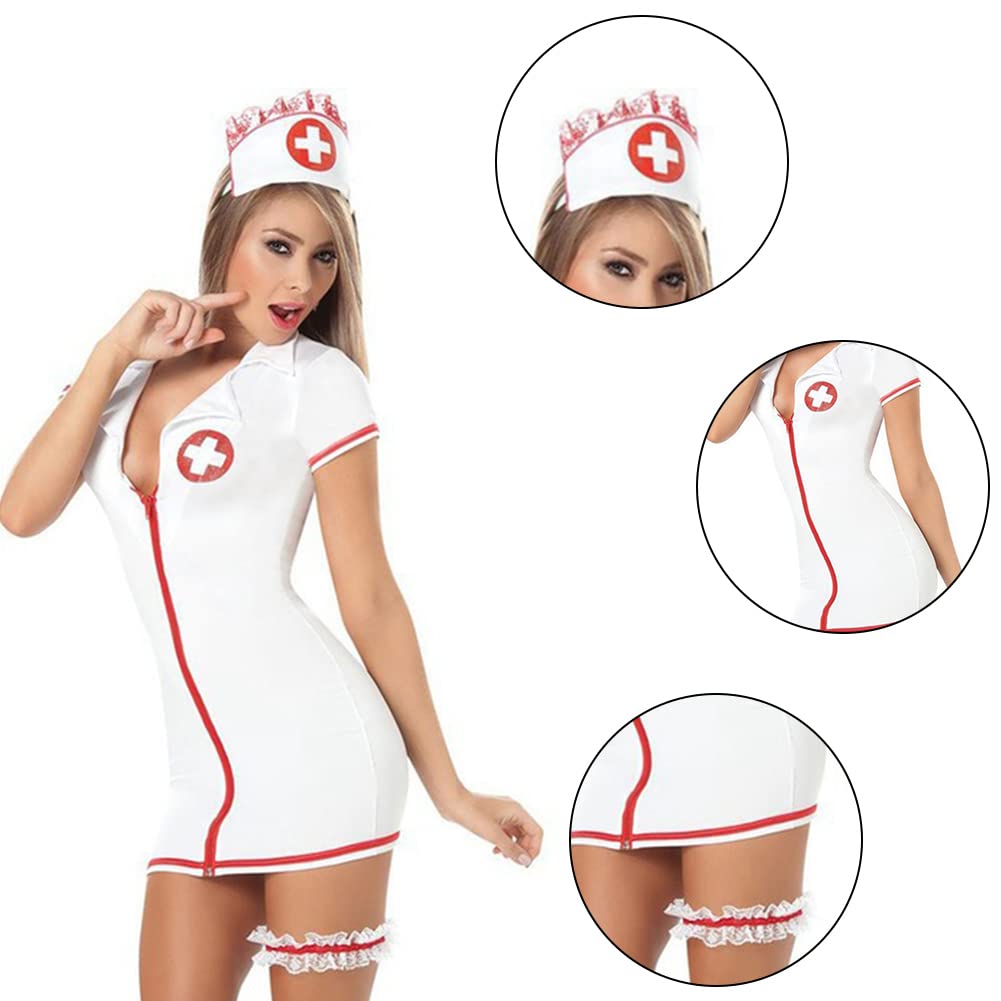 Damski seksowny kostium pielęgniarki zestaw Copsplay mundur strój, bielizna pielęgniarka seksowny kostium sypialnia miesiąc miodowy cosplay odzież pielęgniarki, rozmiar, biały