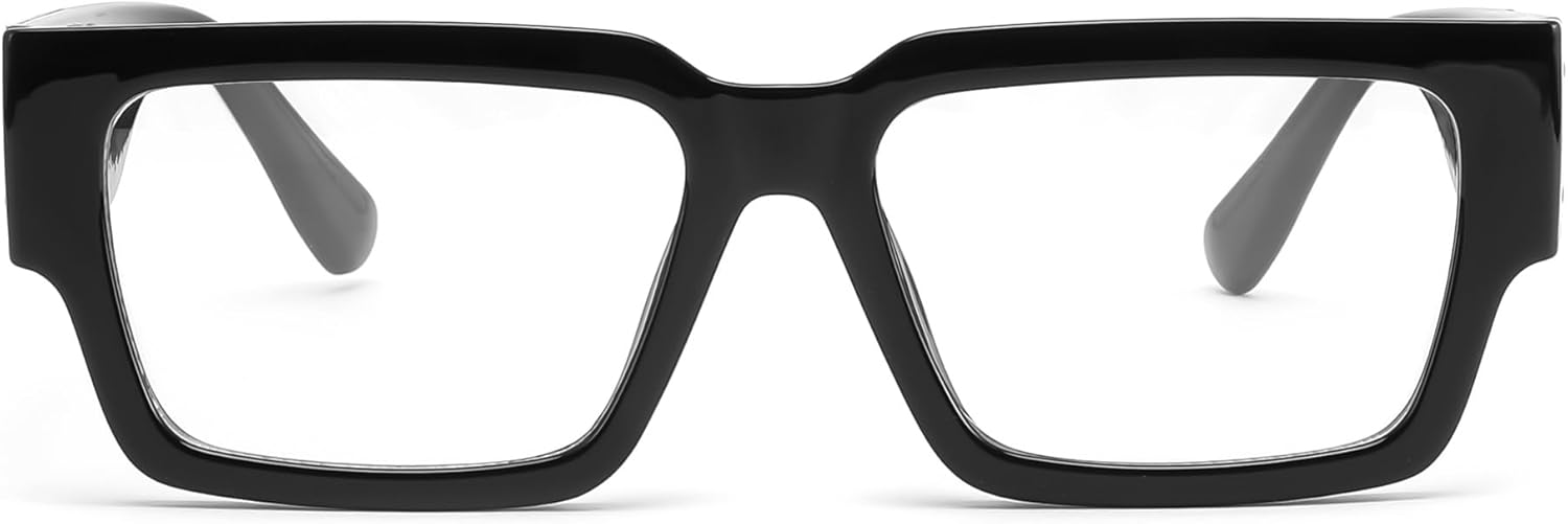FEISEDY Retro Trendy Rectangle Blue Light Glasses for Women Men, Classic Narrow Square Eyewear Frame B0365
