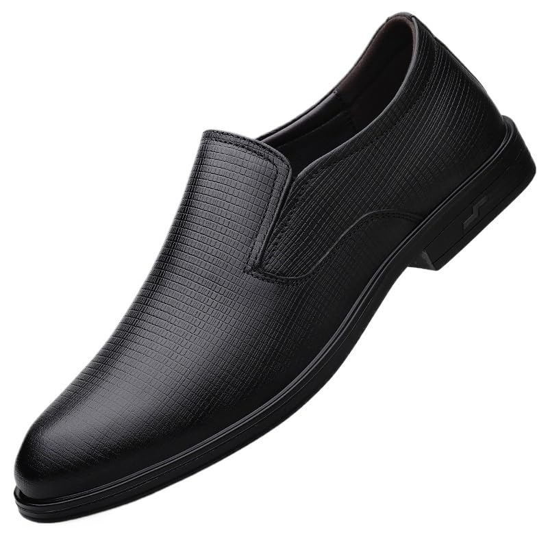 Men's Genuine Leather Luxury Slip-On Casual Driving Shoes, Walking Flats, Comfortable Formal Leather Shoes for Men
