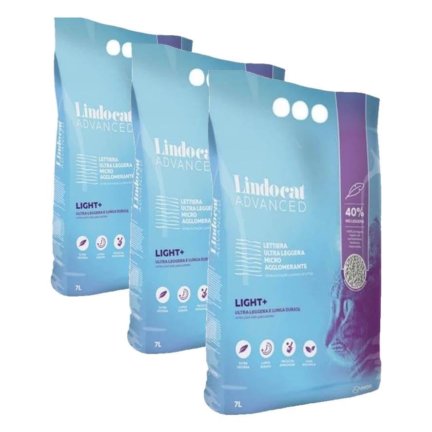 Lindocat Advanced Light Ultra Hafif Diatomit Topaklanan Kedi Kumu 7L (3 paketi)
