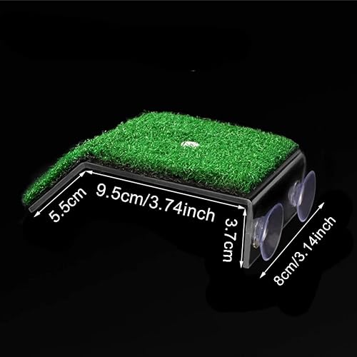 Miniatura 2 de Gigicloud Plataforma para tomar tortugas, simulación de césped para escalar, mesa de secado de tortuga, rampa de tortuga de césped para tanque de