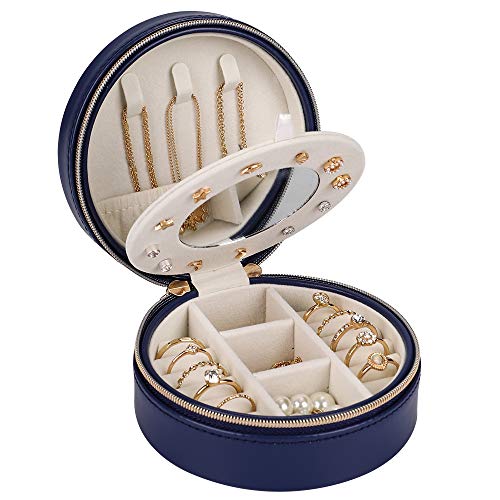 HALOViE Caja Joyero Pequeña Estuche de Viaje Cajas para Joyas Joyería Organizador Decorativas Portátil Caja de Joyería Almacenamiento Mujer para Anillos, Aretes, Pendientes, Pulseras y Collares