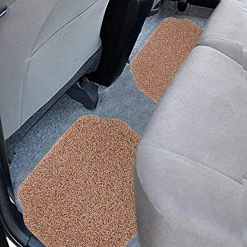 Image of Suzec Anti Skid Curly Car Foot Mats 18mm (Beige Brown) for Mercedes-Benz E-Class (Model: Grass-Bg /BRWN MERC-E-Class)
