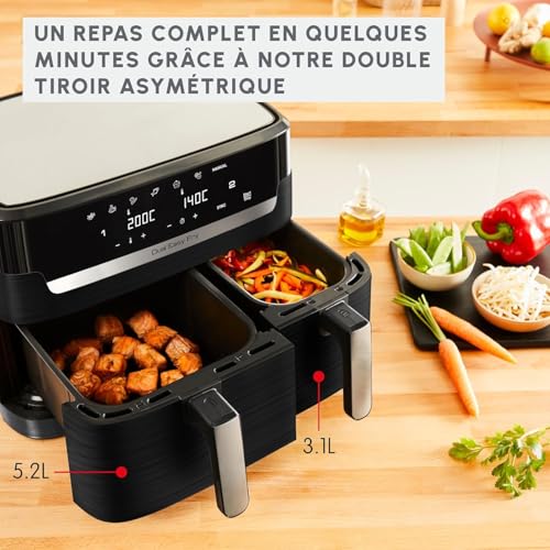 Moulinex Easy Fry Essential Edelstahl, 8,3 l, bis zu 8 Personen, 7 intuitive Programme, Air Fryer, Vollmahlzeit, Synchronisation… – Ansicht 4