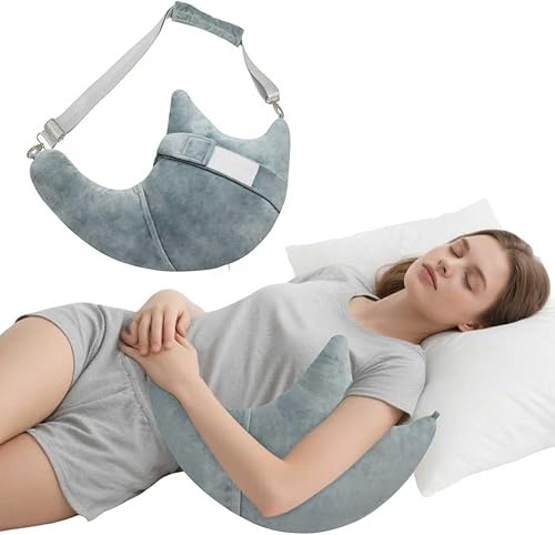 Almohada de cirugía de hombro, almohada de puño rotador, almohada para dormir de lado con bolsillo y correa ajustable, soporte de brazo para