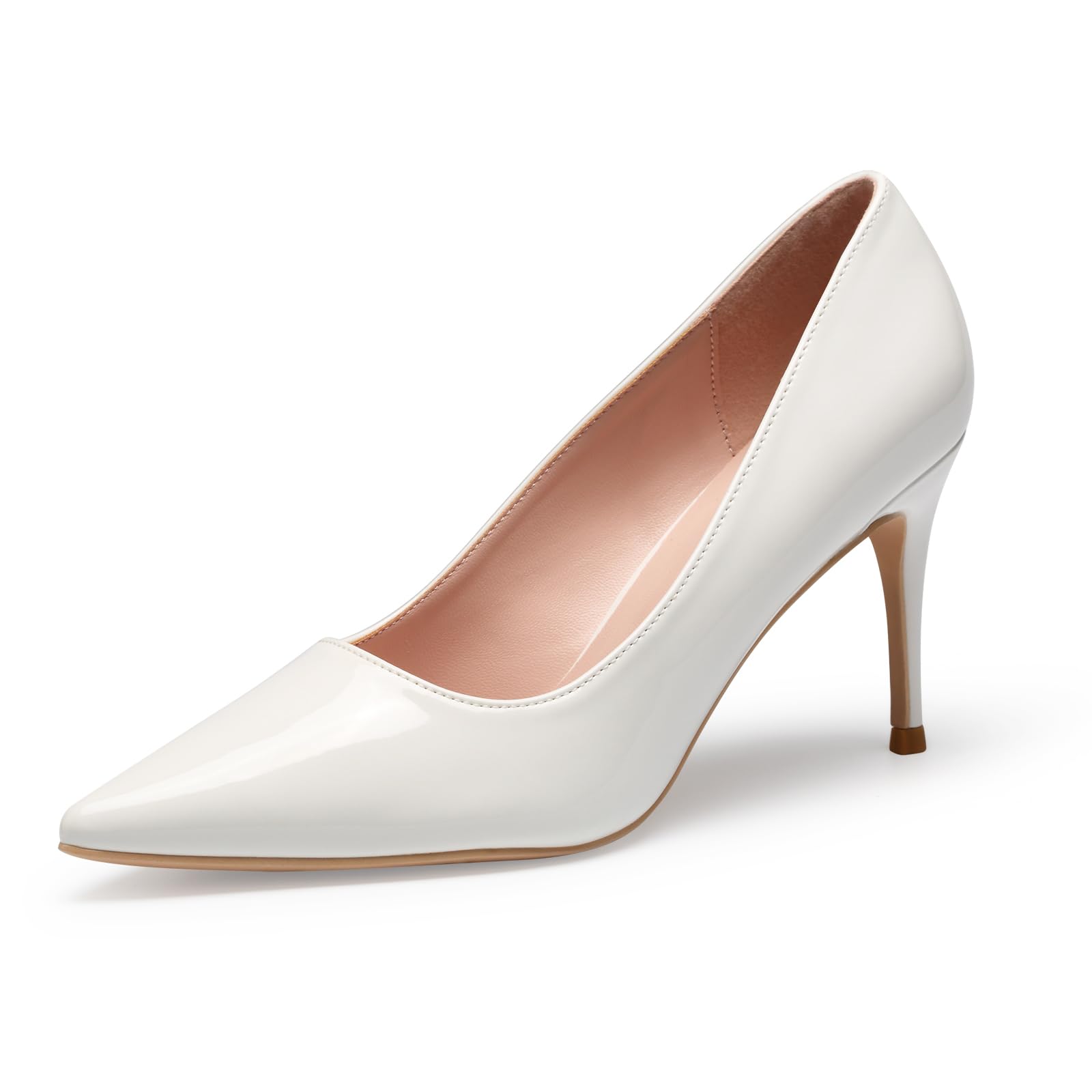 GENSHUO High Heels Pumps for Women Closed Toe 3 Inch Stillettos Heels Dress Shoes