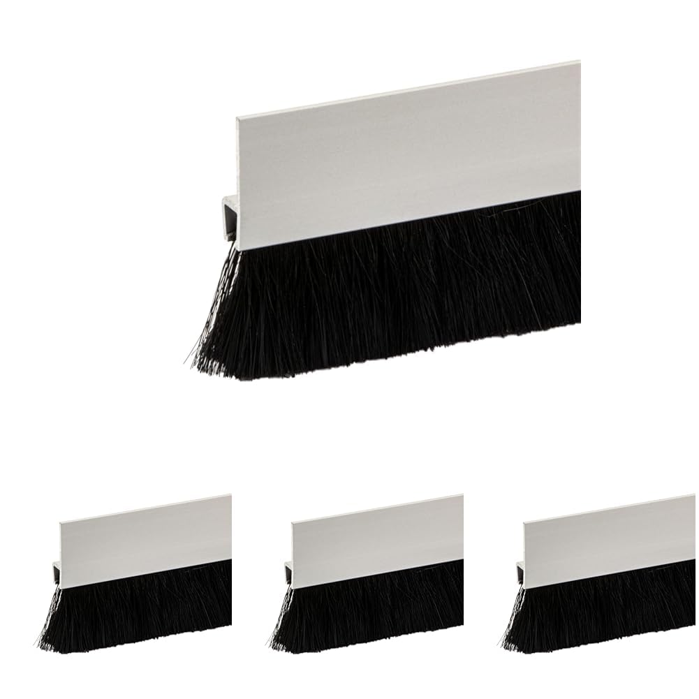 Joint à brosse 100 cm alu H bas de porte isolant thermique et phonique 4x