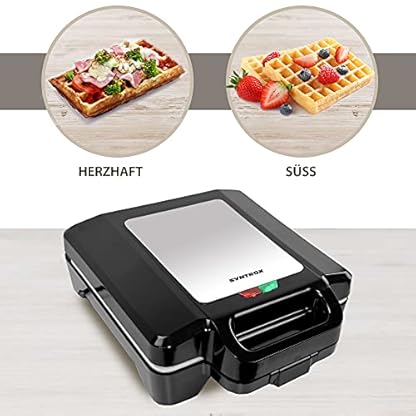 Syntrox Germany 1600 Watt XLC Keramik beschichtetes Waffeleisen für 4 Belgische Waffeln – Bild 4