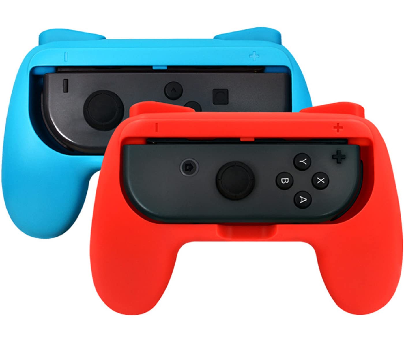 2 PCS Grips for Joy Con and 2 PCS Steering Wheel Compatible for Nintendo Switch Wheel, Family Sports Party Pack Accessories Compatible with Switch / Switch OLED JoyCon Controllers, (Blue and Red) - Image 5