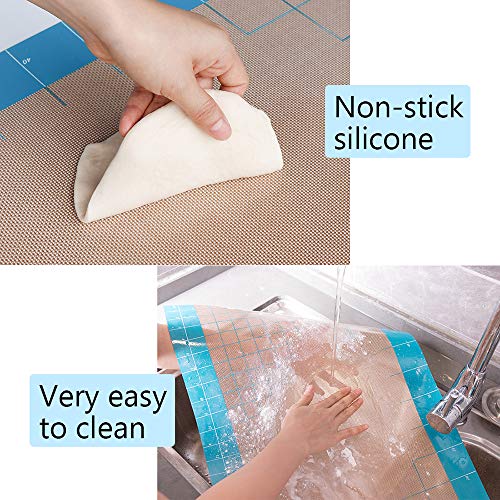 36 x 24 inch Silicone Pastry Mat XXL Extra Large Non Stick Baking Mat, Full Sticks To Countertop Surface Liner For Rolling Dough Kneading Fondant Pie Crust Pizza Bread Cookie Scone (Black)