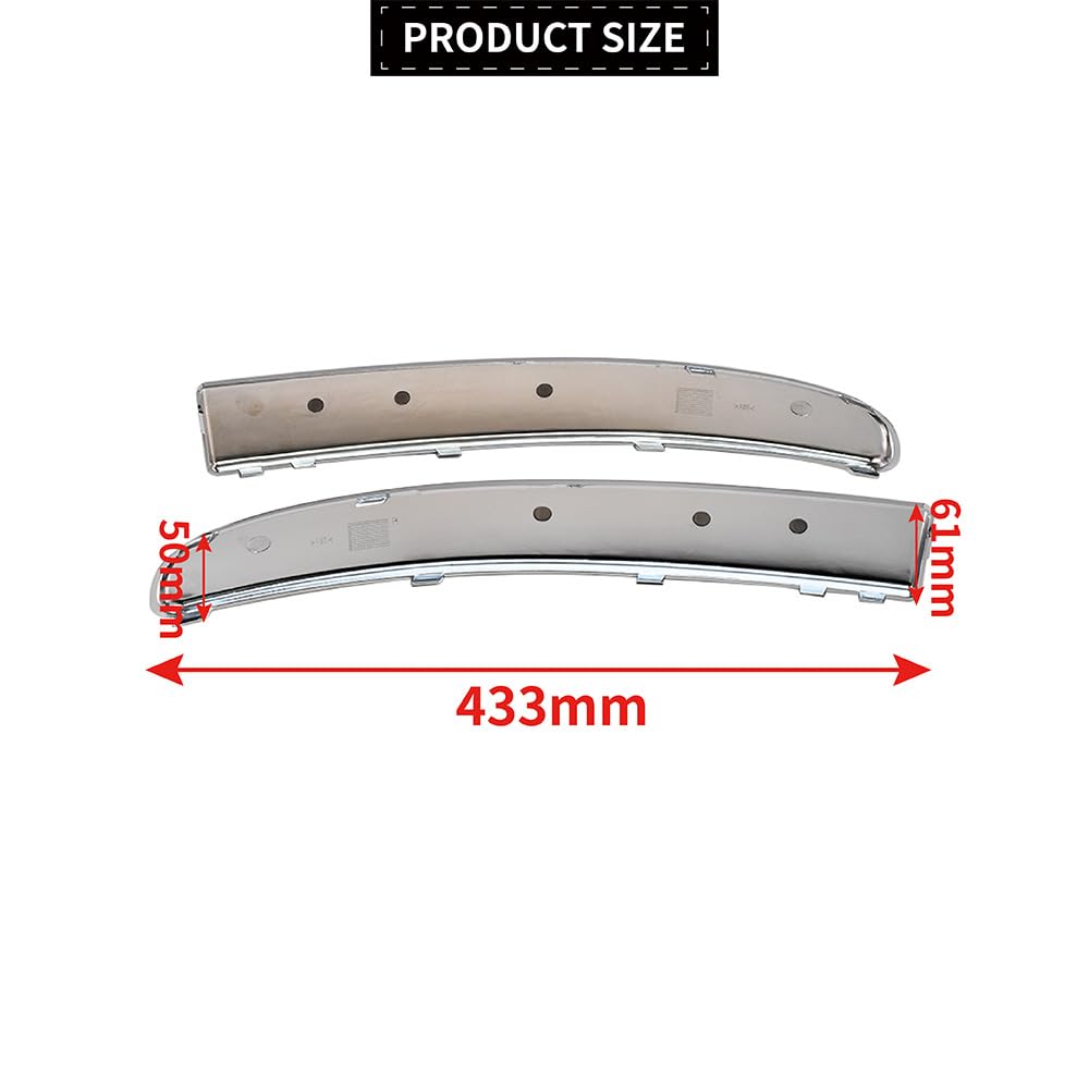 Modanatura paraurti anteriore per auto, cromata, argento, sinistra e destra, compatibile con Fiat 500 dal 2007 al 2015 735455057 735455056