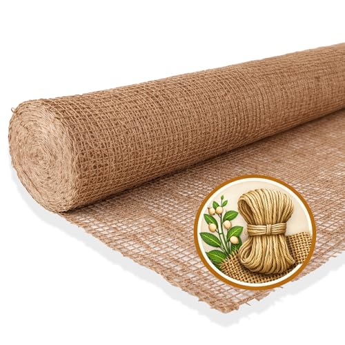 NOOR Jute Böschungsmatte 1 22 x 50 m - Erosionsschutz- & Ufermatte für Garten Hang & Böschung - biologisch abbaubar & chemikalienfrei - Maschenweite ca. 3 x 3 cm - 250 g/m