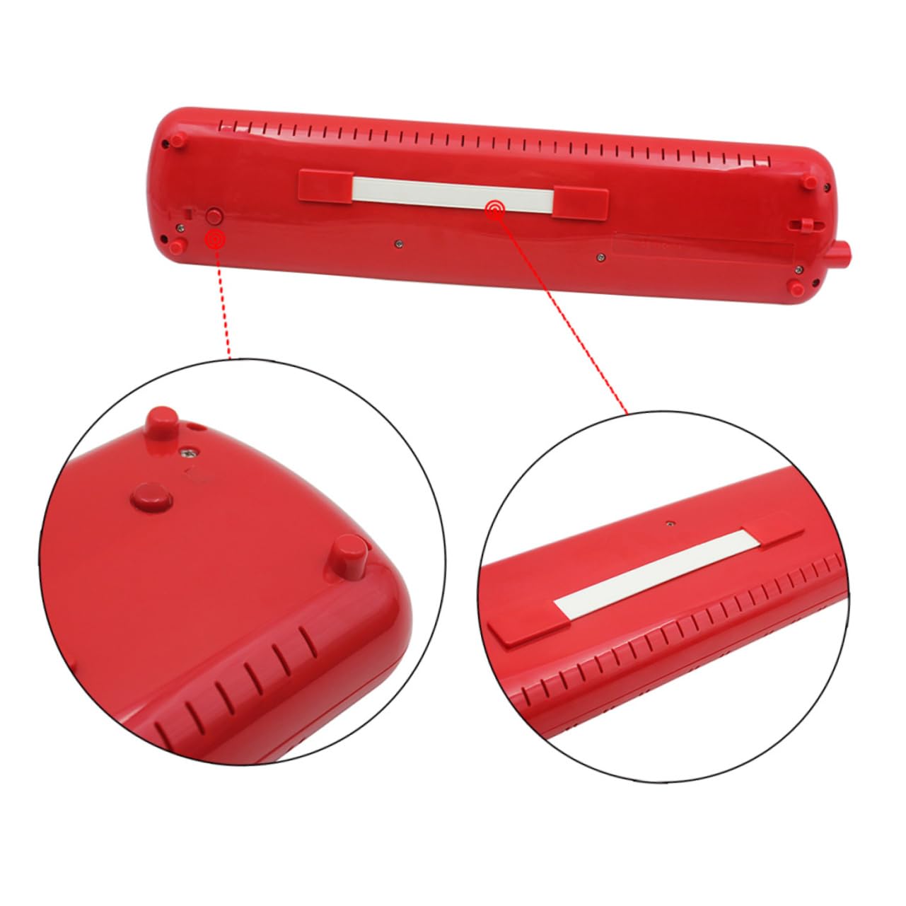 Strumento Musicale Armonica Melodica con Custodia a 37 Tasti | Rosso, Abs Leggero, senza Batterie, Borsa Inclusa, per Principianti e Amanti della Musica