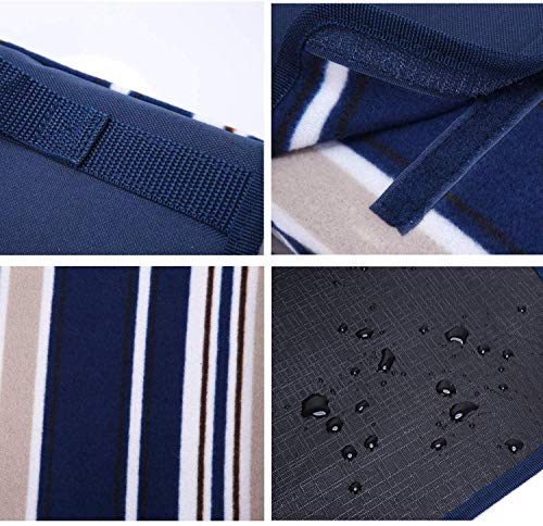 Picnic Blanket, Waterproof SandProof with Picnic Recipes Book (70\" x 80\" Leather, Blue)