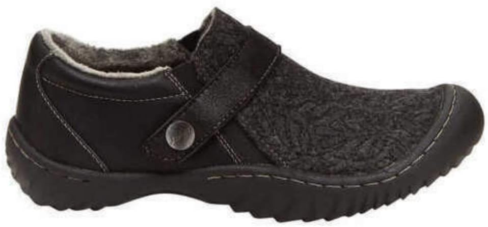 JSport Women's Blair Slip-On Memory Foam Footbed Faux Fur Insole Flat Shoes Black