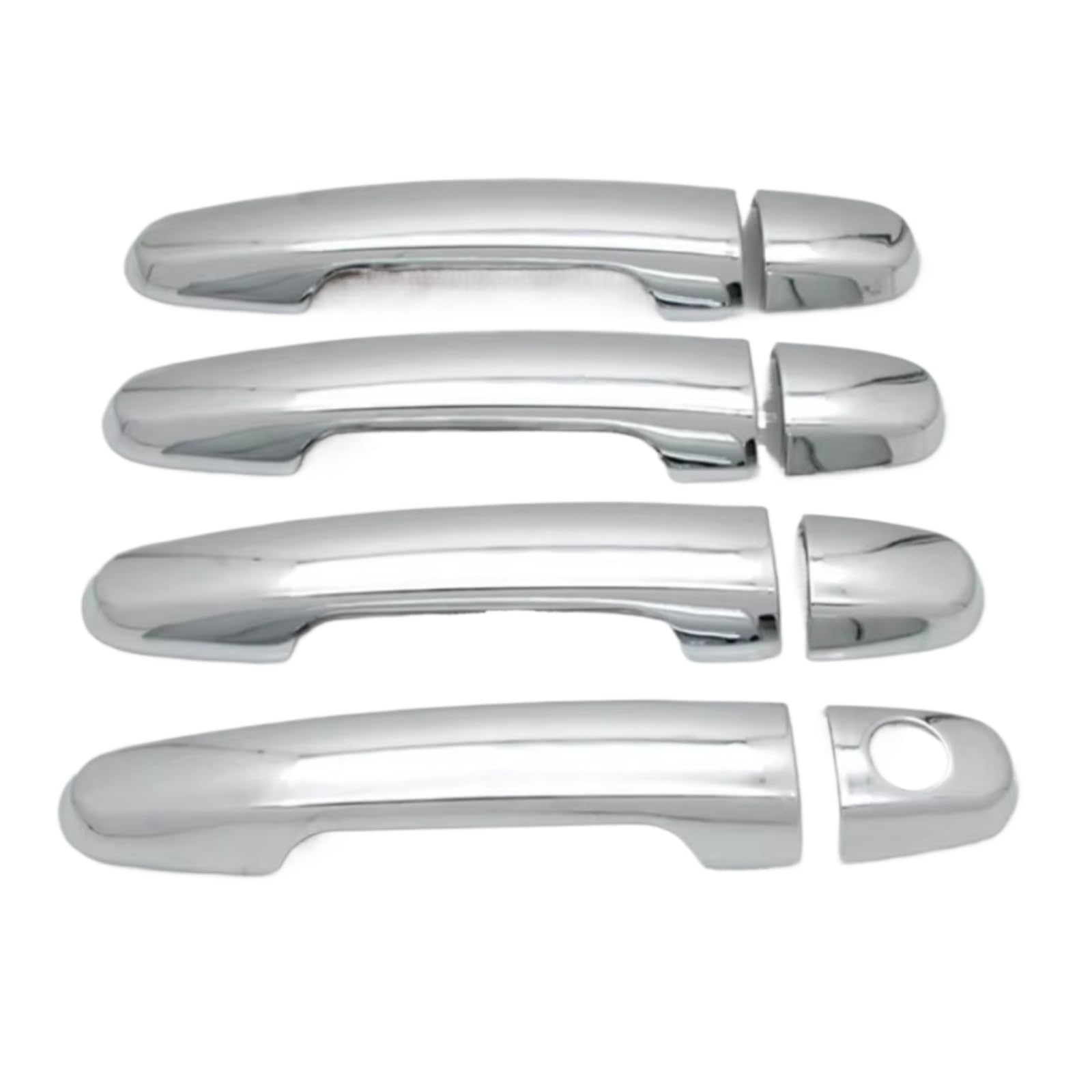 JJRFVBGT Door Handle Trim Compatible with Toyota for Prius 20 2004 2005 2006 2007 2008 2009 ABS Carbon Chrome Accessories Car Door Handle Cover(Silver 0 Button)