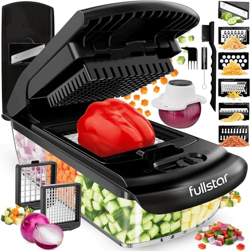 Multifuncional Cortador de Verdura Mandolina de Cocina Profesional   Manual Picador de Verduras Patatas Cebolla   Rallador Verduras y Queso   Gadgets Cocina (PRO 8 en 1 Negro)