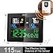 AOM Indoor Outdoor Weather Station, Color Weather Forecast with Temperature Humidity Alarm Clock, Wireless Transmission Sensor