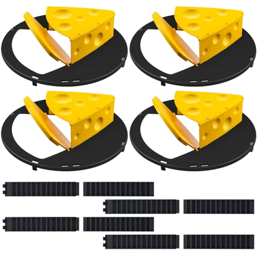 Mouse Trap Bucket Bucket Lid Mouse Trap Reusable Humane Mouse Traps for Barn Garage Auto Reset Rat Trap Compatible 5 Gallon Bucket 4 Pack