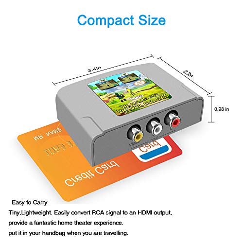 RCA auf HDMI Adapter, Dacimora AV auf HDMI Konverter RCA Eingang HDMI Ausgang HD 720P/1080P Video Audio Adapter für PS3… – Bild 6