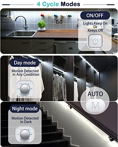 Image of DGD Under Cabinet Lights - Plug-in Motion Sensor LED Strip Lights Indoor with UL FCC Approved Adapter, Dimmer and Timer for Kitchen Cabinet, Stairway, Bedroom 2 Pack