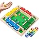 ACHLIGL Shut The Box für 4 Spieler WüRfelspiel Holz Spieler - Klassisches Holz Brettspiel Mathematik Traditional Board Holzspiele Klappbrett Spiel für Pub Familie Party