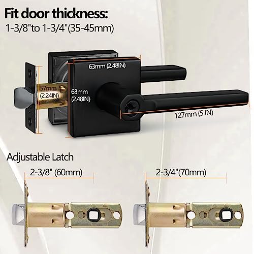 Image of NEWBANG (4Pack) Different Key Entry Lever Lock in Venetian Matt Black for Exterior Door