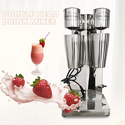 Commercial electric milkshake machine 180W double head commercial stainless steel milkshake machine milk blender smoothie blender new