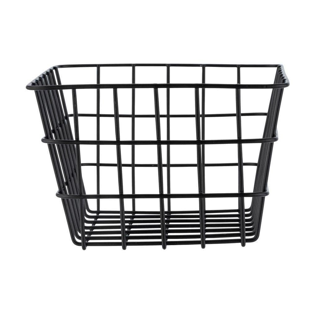 Wenko Cestino Soria nero opaco - Cesto portaoggetti trendy per il bagno, la toilette per gli ospiti e tutta la casa, Metallo, 18 x 25 x 12 cm, Nero (Confezione da 2)